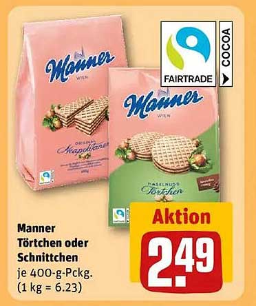 Manner Törtchen oder Schnitten - Aktion