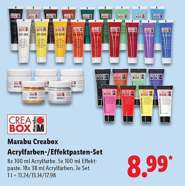 Marabu Creabox Acrylfarben-/Effektpasten-Set