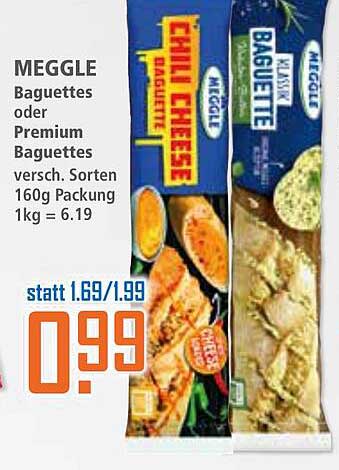 MEGGLE Baguettes oder Premium Baguettes – verschiedene Sorten 160g