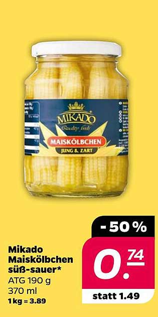 Mikado Maiskölbchen süß-sauer 370 ml