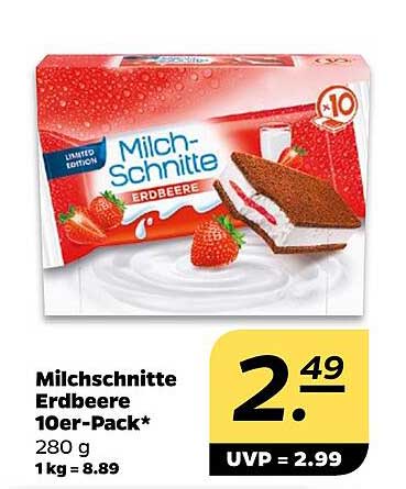 Milchschnitte Erdbeere 10er-Pack
