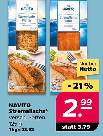 NAVITO Stremellachs – verschiedene Sorten in 125 g Packung