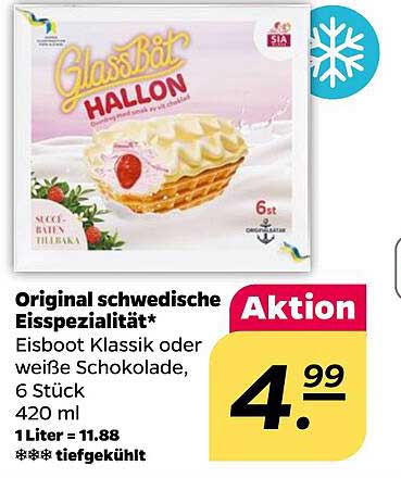 Original schwedische Eis-Spezialität - Glassbåt Hallon, 6 Stück, 420 ml