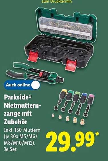 Parkside® Nietmutternzange mit Zubehör