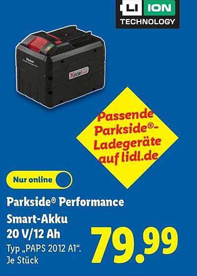 Parkside® Performance Smart-Akku 20 V/12 Ah