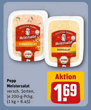 Popp Meistersalat verschiedenen Sorten, je 200-g-Packung