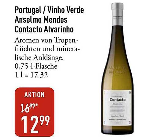 Portugal / Vinho Verde Anselmo Mendes Contacto Alvarinho