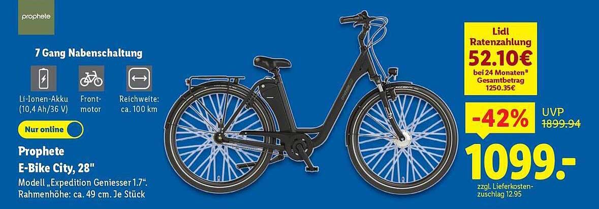Prophete E-Bike City, 28" – Modell „Expedition Geniesser 1.7"