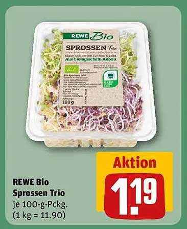 REWE Bio Sprossen Trio je 100-g-Pckg.