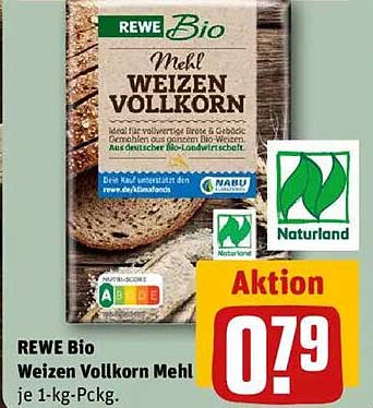 REWE Bio Weizen Vollkorn Mehl 1 kg