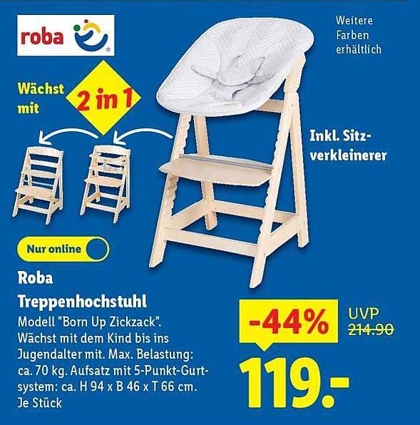 Roba Treppenhochstuhl Modell 'Born Up Zickzack'