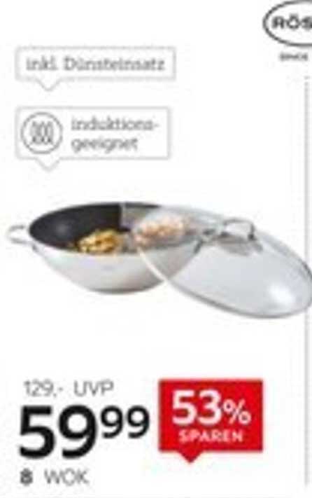 RÖSLE Wok inklusive Dämpfseeinsatz – ideal für gesundes Kochen