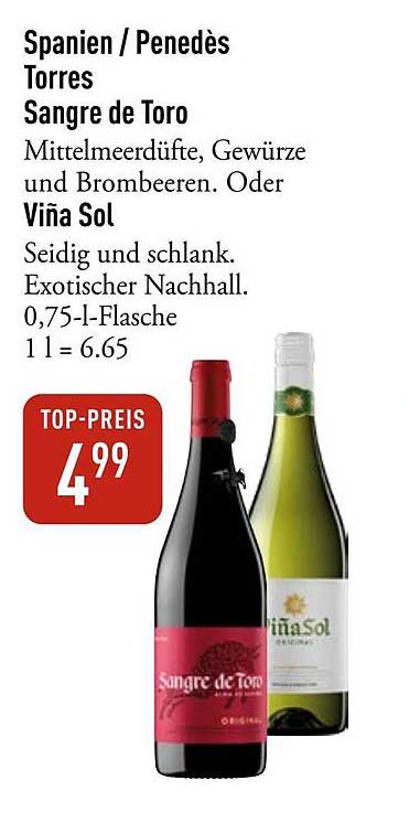 Sangre de Toro oder Viña Sol - Top-Preis für Weinliebhaber