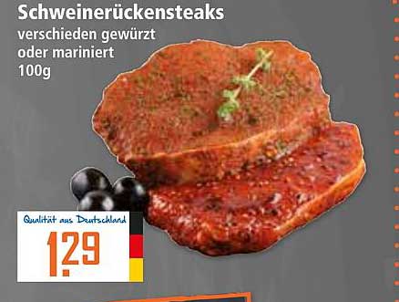 Schweinerückensteaks verschieden gewürzt oder mariniert 100g