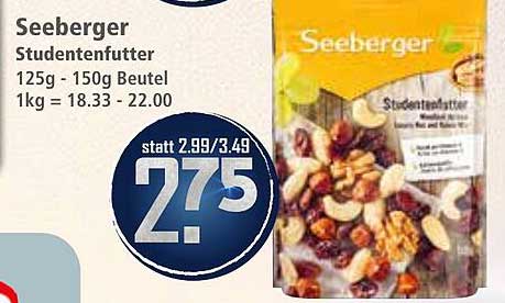 Seeberger Studentenfutter 125g-150g Beutel
