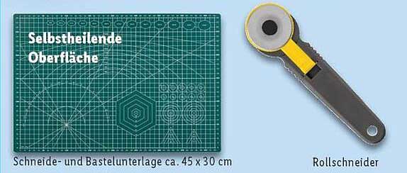 Selbstheilende Schneide- und Bastelunterlage ca. 45 x 30 cm mit Rollschneider