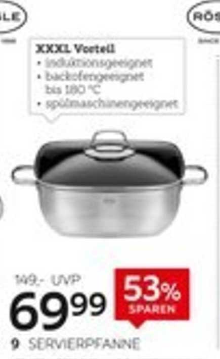 Servierpfanne von RÖSLE - Induktionsgeeignet, Backofengeeignet bis 180 °C, Spülmaschinengeeignet