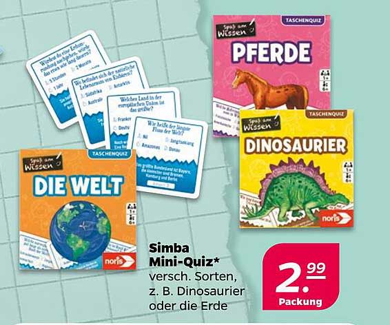 Simba Mini-Quiz - versch. Sorten, z. B. Dinosaurier oder die Erde
