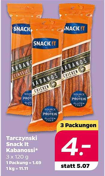 Snack It Kabanossi 3er Pack (Hähnchen)