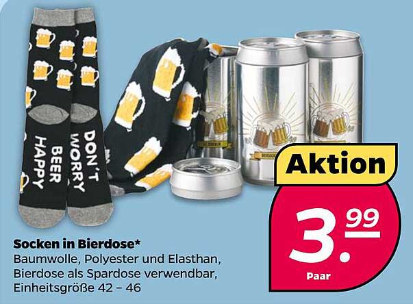 Socken in Bierdose