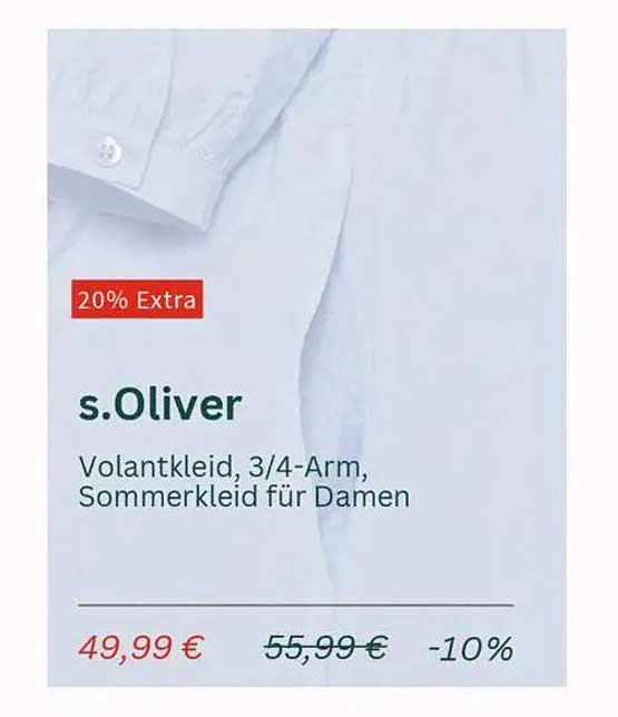 s.Oliver Volantkleid, 3/4-Arm, Sommerkleid für Damen