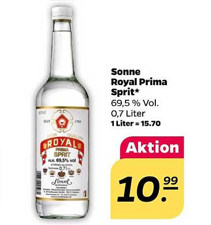 Sonne Royal Prima Sprit 0,7 Liter - Aktion!