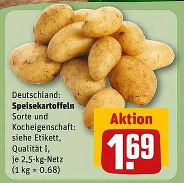 Speisekartoffeln Qualität I, 2,5-kg-Netz für nur 1,69 €