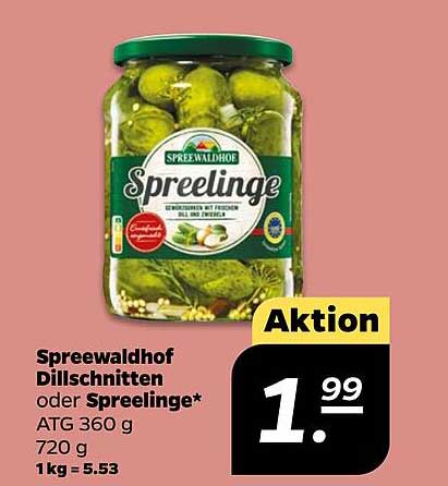 Spreewaldhof Dillschnitten oder Spreelinge 720 g