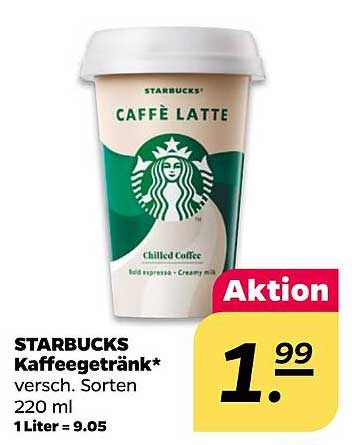 STARBUCKS Kaffeegetränk Caffè Latte 220 ml