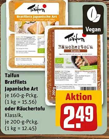 Taifun Bratfilets Japanische Art oder Räuchertofu Klassik