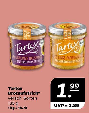 Tartex Brotaufstrich - Verschiedene Sorten 135 g