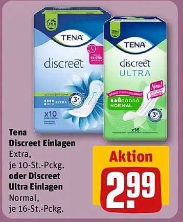 Tena Discreet Einlagen Extra oder Discreet Ultra Einlagen Normal