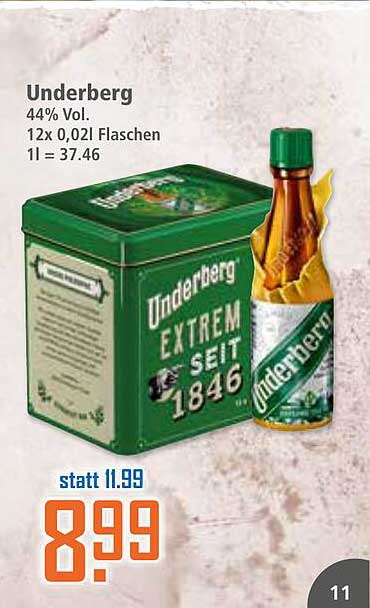 Underberg 44% Vol - 12x 0,021 Flaschen