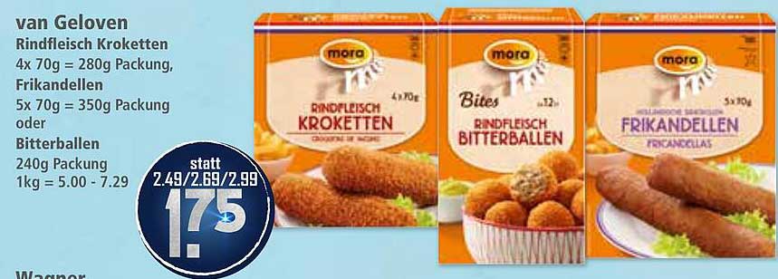 van Geloven Rindfleisch Kroketten, Frikandellen oder Bitterballen