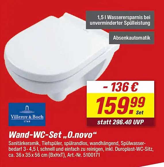 Wand-WC-Set „O.novo“
