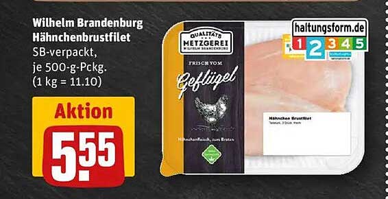 Wilhelm Brandenburg Hähnchenbrustfilet 500 g zum Aktionspreis