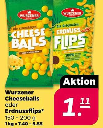 Wurzener Cheese Balls oder Erdnussflips - 150 - 200 g