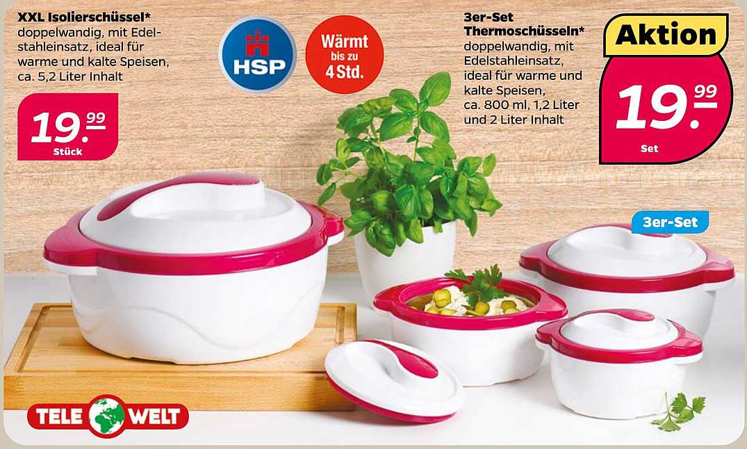 XXL Isolierschüssel* und 3er-Set Thermoschüsseln*