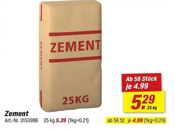 Zement 25 kg - vielseitig einsetzbar für Ihre Bauprojekte