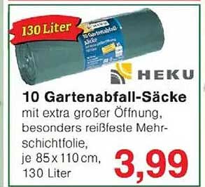 10 Gartenabfall-Säcke mit extra großer Öffnung, besonders reißfeste Mehrschichtfolie