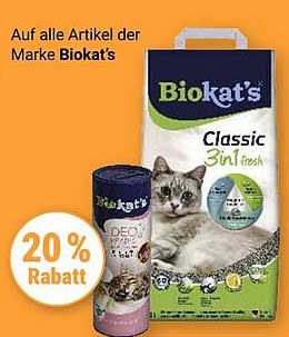 20% Rabatt auf alle Artikel der Marke Biokat's