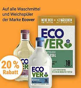 20% Rabatt auf alle Waschmittel und Weichspüler der Marke Ecover