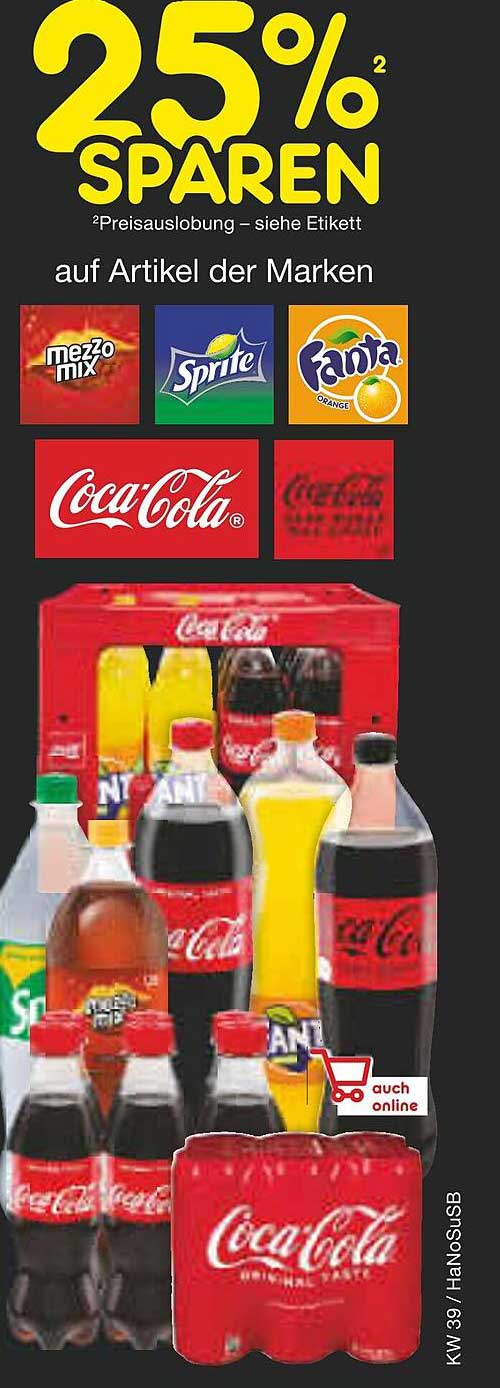 25% SPAREN auf Artikel der Marken wie Coca-Cola, Fanta und Sprite