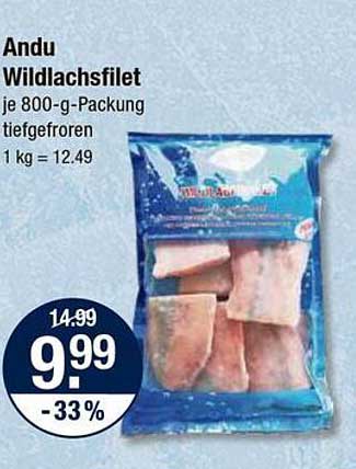 Andu Wildlachsfilet je 800-g-Packung tiefgefroren