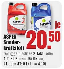 ASPEN Sonderkraftstoff 2-Takt oder 4-Takt-Benzin, 5 l