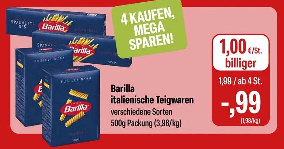 Barilla italienische Teigwaren - verschiedene Sorten 500g Packung