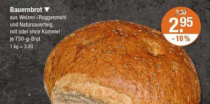 Bauernbrot aus Weizen-/Roggenmehl - 750 g
