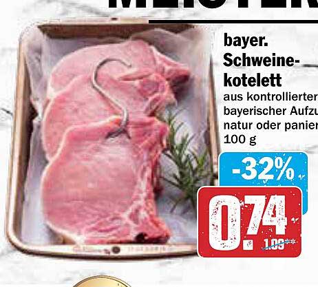 bayer. Schweinekotelett aus kontrolliertem bayerischem Aufzucht