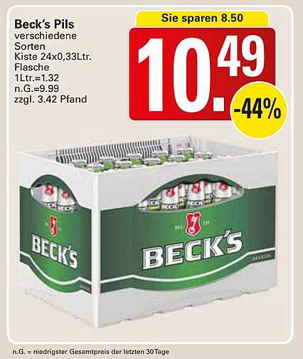 Beck's Pils – Kiste 24x0,33Ltr.