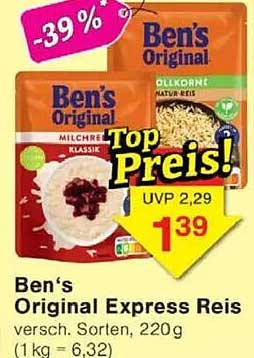 Ben's Original Express Reis, verschiedene Sorten, 220g